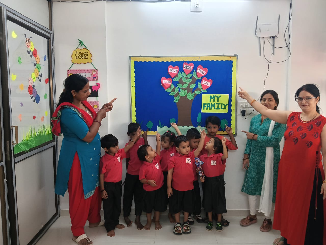 Senior K.G. students at Lily Lotus Preschool Becharaji