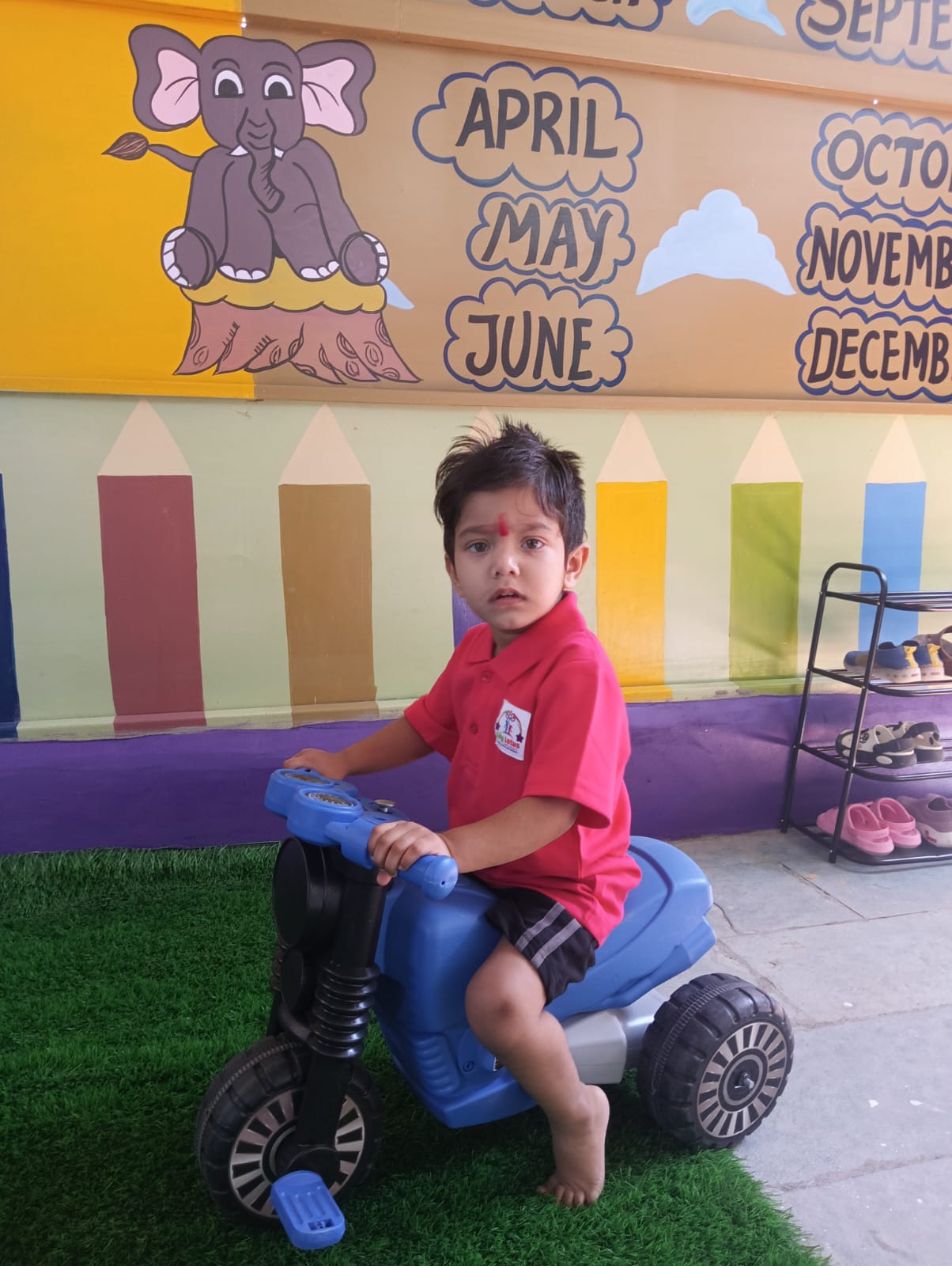 A student at Lily Lotus Preschool Becharaji