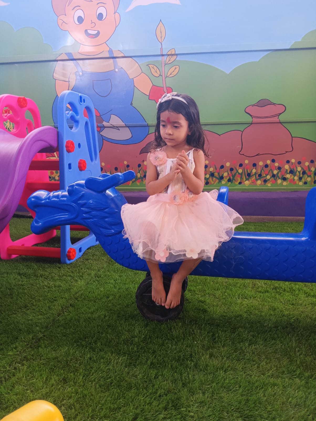 A student at Lily Lotus Preschool Becharaji